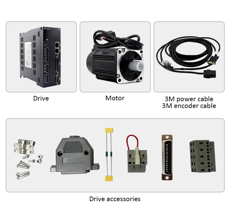 Nema51 130mm 130ST-M10010  17 bit absoluted encoder 10N.M 1000rpm Servo motor driver kit for CNC machine