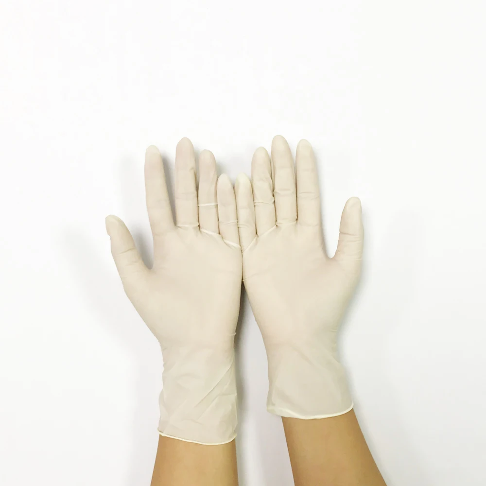 Milky White Disposable latex glovees prices guantes de latex glovees non Sterile latex examination glovees Malaysia