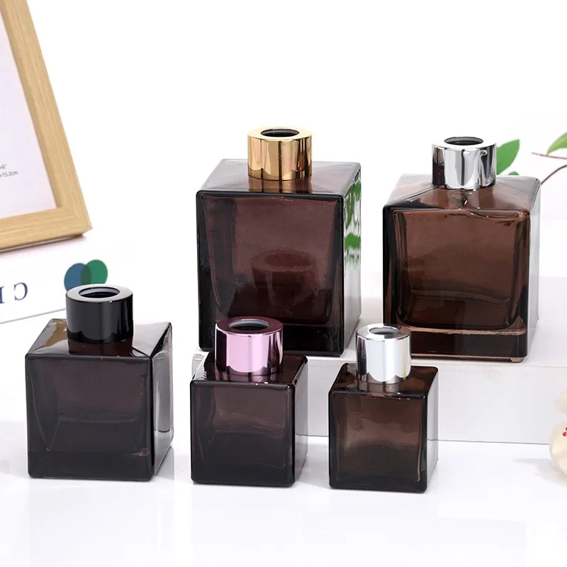 50ml 100ml 150ml 200ml Manufacture Direct Wholesale Luxury Aroma Reed Diffuser Square Glass Aromatherapy Bottle Diffuser