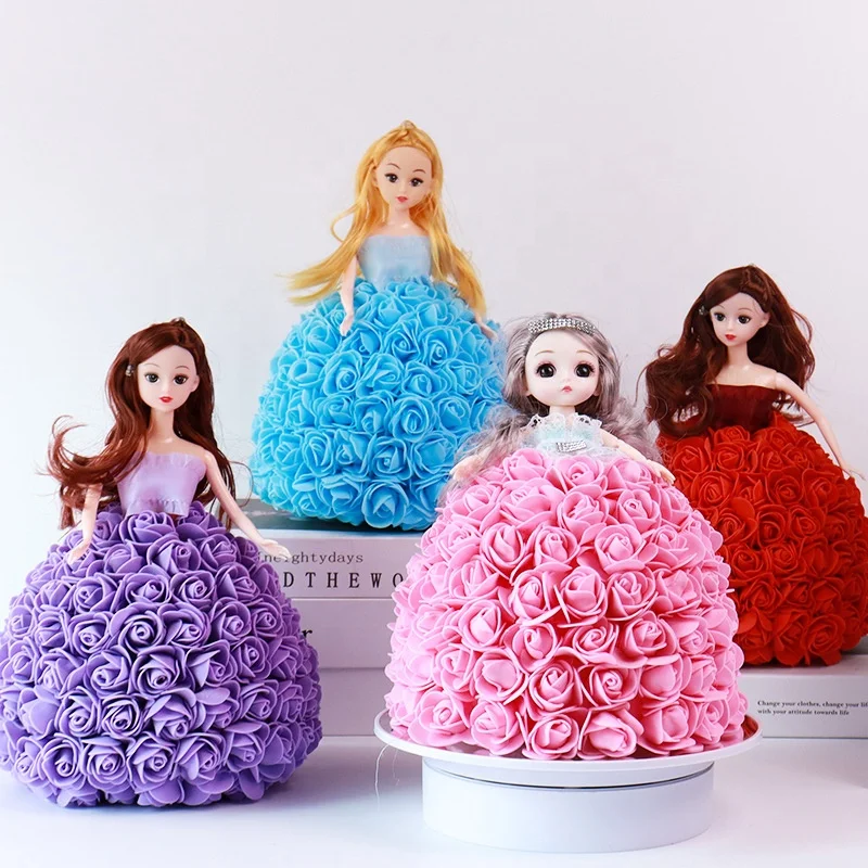 Personality Doll Rose Princess Series Bubble Flower Doll Wholesale Christmas Gift PE European and American New Home Decoration