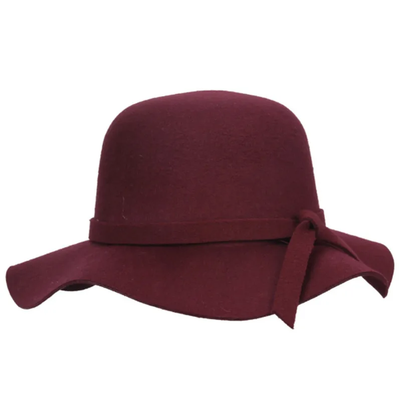 
elegant Women Ladies Felt Wholesale Round Wide Brim Women Fedora Hat 
