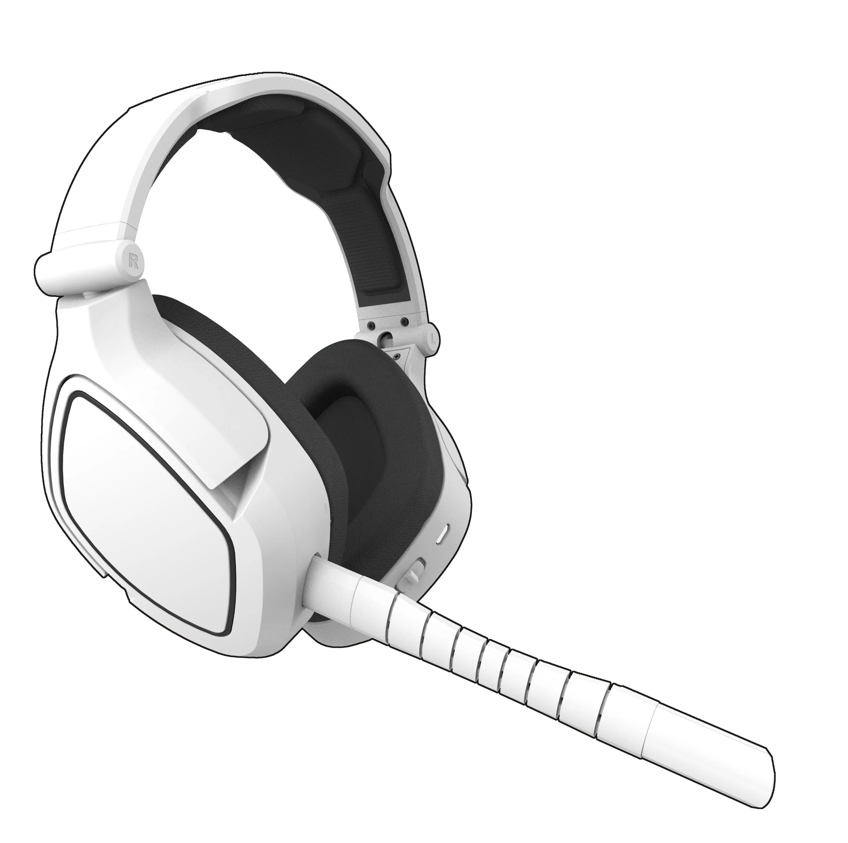 2.4Ghz wireless gamin headsets 7.1 Surround sound wireless game headphones for PS5 PC PS4 Switch white color