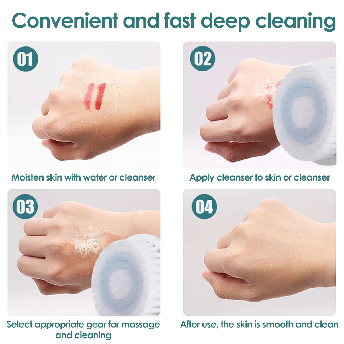 electric rechargeable ipx7 waterproof mini face exfoliator silicone skin face cleaner facial cleansing brush
