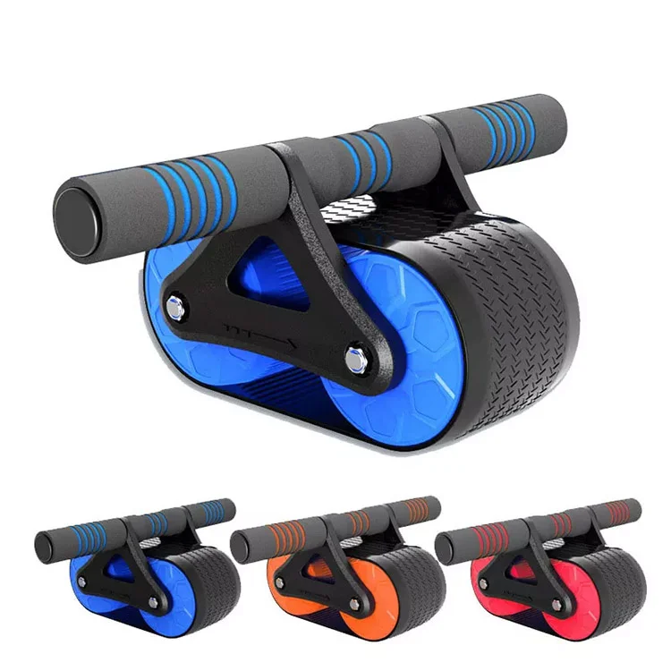 Home fitness elbow support automatic rebound abs roller two wheels core exercise abdominal training equipment
