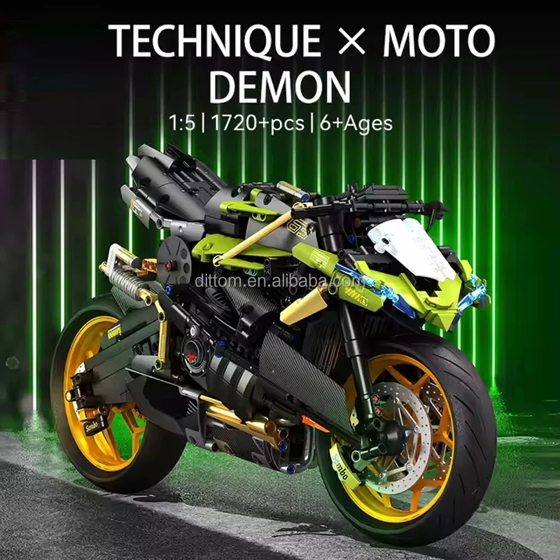 SEMBO BLOCK 713800 1720PCS 1/5 Motorcycle Building Blocks DIY Assembled Bricks Educational Toy