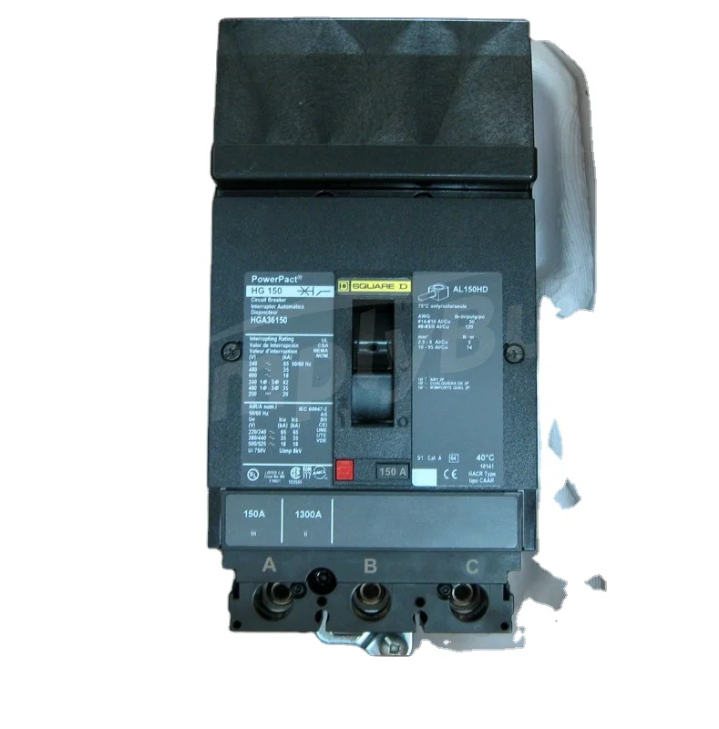 HGA Series PowerPact H 3P 600V 18kA термомагнитный MCCB литой корпус выключатели PowerFact I-Line Breaker-20A-150A