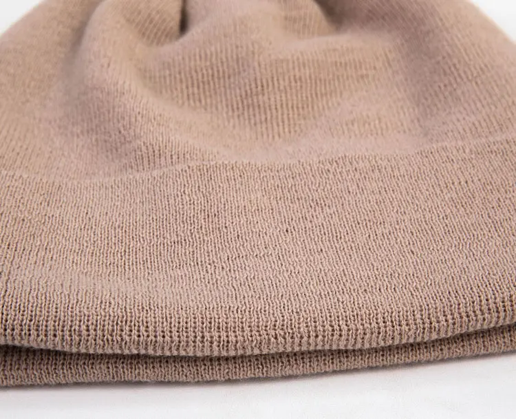 High Quality Oem Chunky Brimmed Lana Alpaca Winter Hat Custom Jacquard Logo 100% Cashmere Angora Merino Wool Beanie For Adult