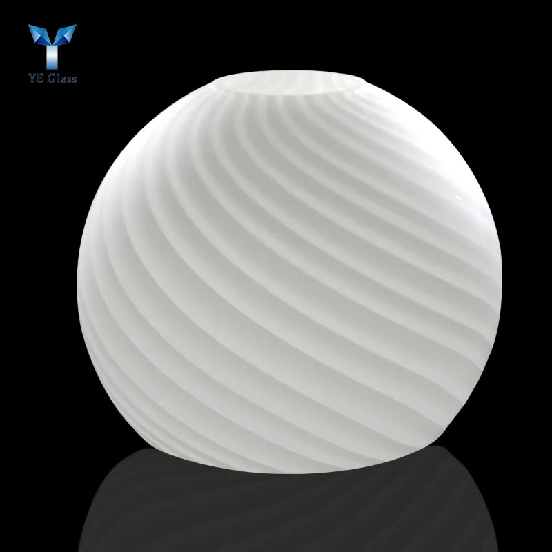 Direct Sale Opal White  Faceted Glass Lampshade Living Room Wall Glass Lamp Shade