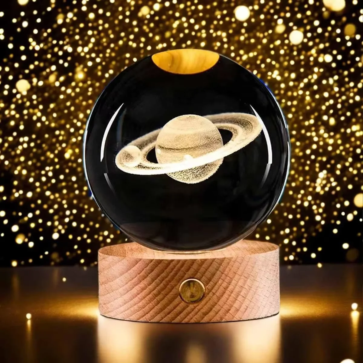 saturno de cristal , stronomy decor , sphere lamp