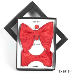 Custom cheap mens self bowtie fancy bow ties set for wedding