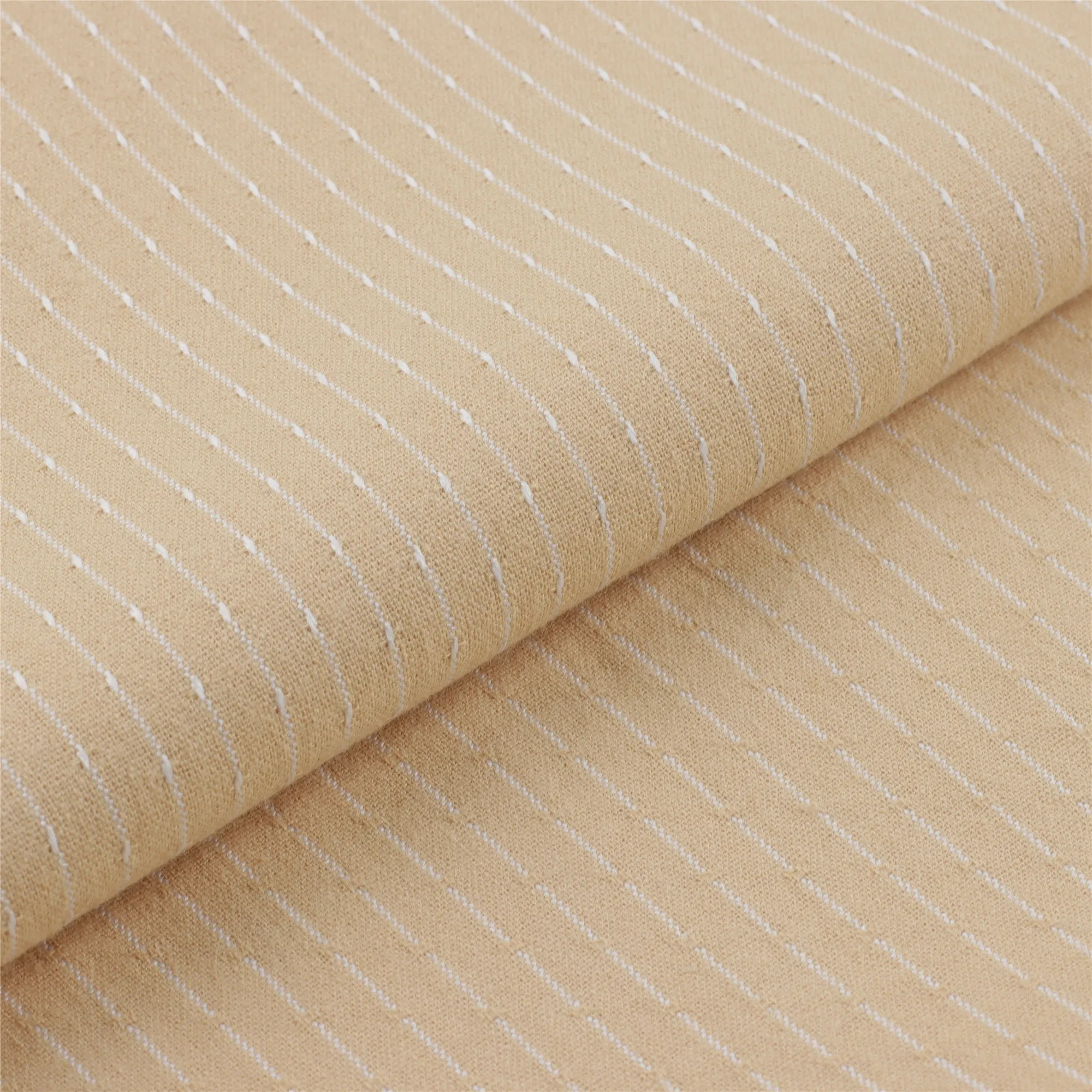 90% Cotton 10% Poly Blend Fabric 160Gsm Cotton Stripe Jacquard Fabric For T-Shirt Tank Top Clothing