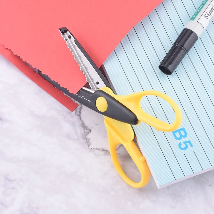 Plastic Kids Design Safety Art Detachable Crafts Scissors Paper Wave Lace Edge Kids Cutters Scissors