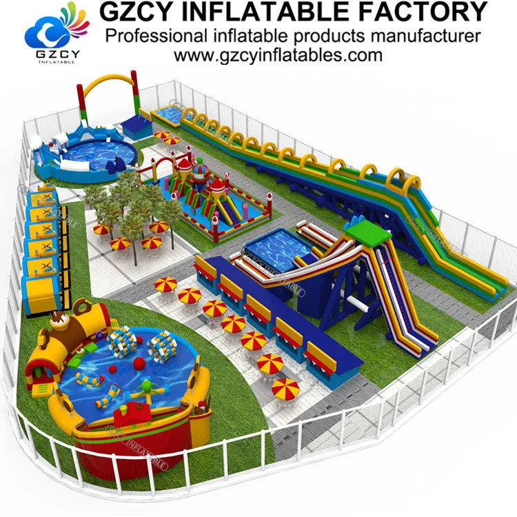 Новые аксессуары для игр на улице зоны GZCY надувные игры производитель надувной парк развлечений