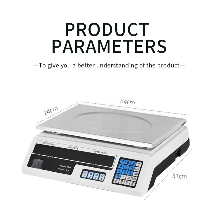 Foreign trade English electronic scale Commercial small platform scale 40kg Price scale digital