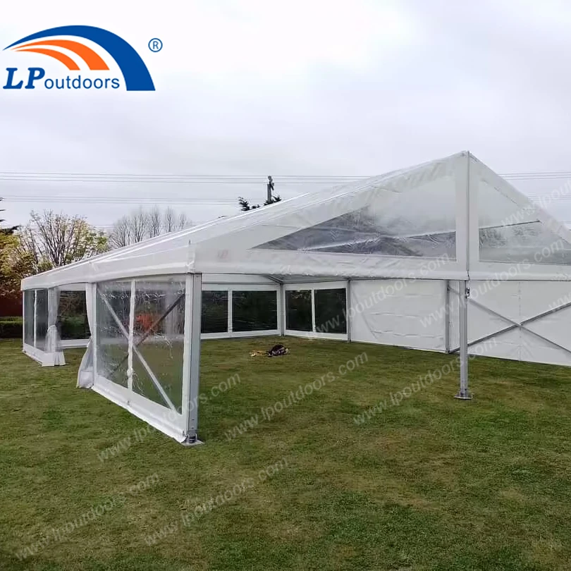 10m clear span transparent party tent for 200 seaters wedding marquee event