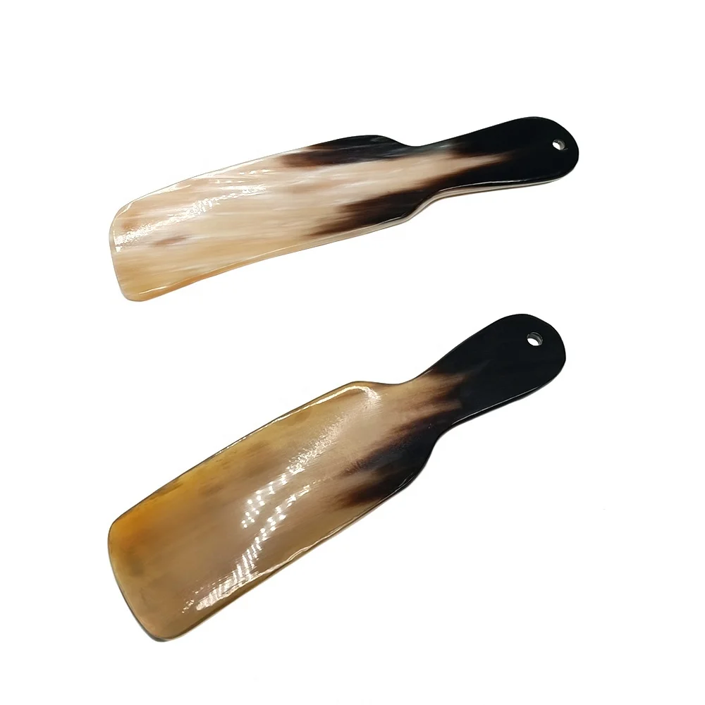 Strong shoe wearer short natural cattle horn spoon shoehorn portable shoe pump lazy old people polishing shoe horn CH02SH