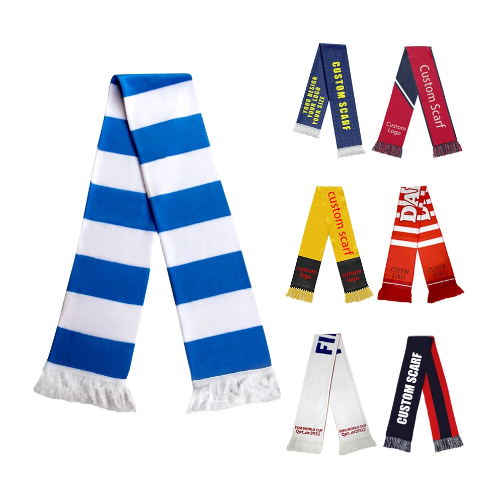 Huiyi Top Quality Low Price sports soccer scarves Hot Selling football scarf for sports events