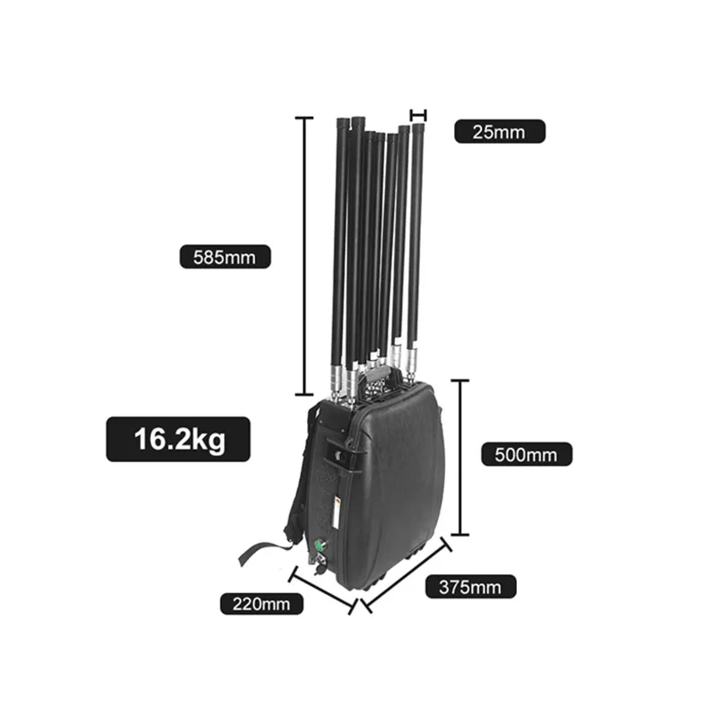6-channel  defense portable backpack 433M 700M 800M 900M 1.2G 2.4G drone signal interference equipment drone FPV defense system
