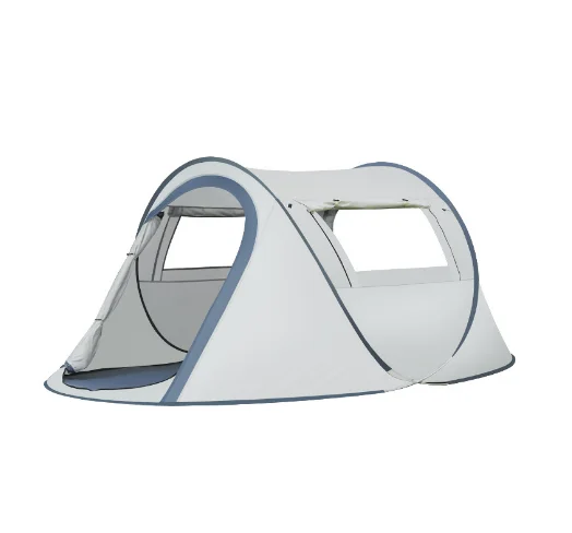 Camping Outdoor 3-4 Person Waterproof Thickened Portable One Second Quick Opening Fully Automatic Boat Shaped Tent