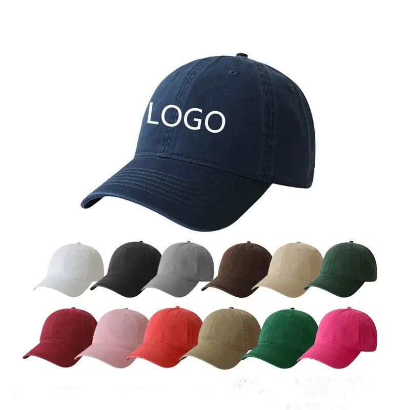 High Quality Pure Cotton Soft Top Casual Caps Customized Logo Outdoor Sports Baseball Caps Pure Color Fitted Hat