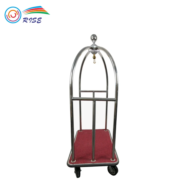 
201 Stainless Steel Concierge Birdcage Trolley Hotel Luggage Cart 