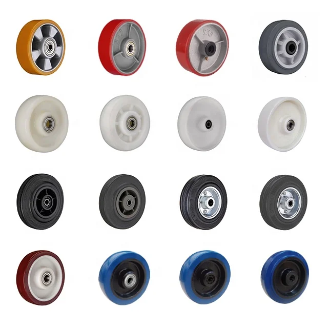 Wholesale zinc plated medium heavy duty black solid rubber tire 4 inch rubber wheel caster for industrial application