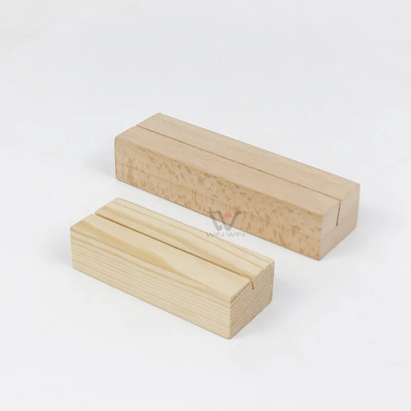 Natural Wood Name Table Card Holder Postcard Wooden Restaurant Menu Holder