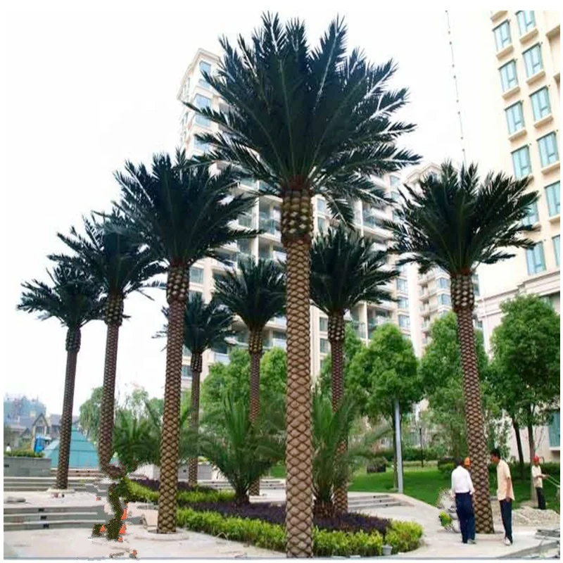 China Manufactory Outdoor Garden Decor Used Customised Artificial Phoenix Palm Trees With Fiberglass Trunks
