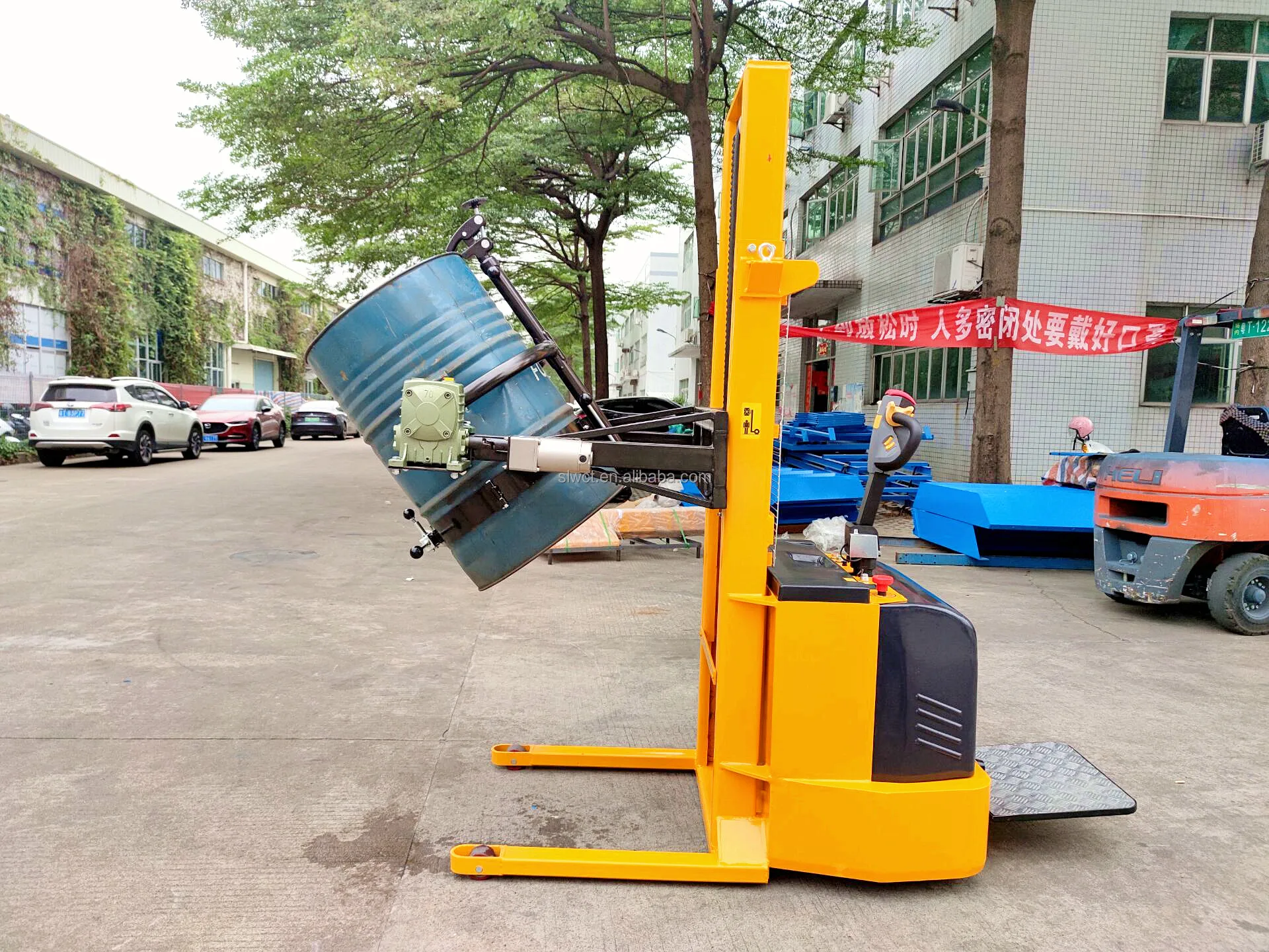 Self Propelled  Fully Electric  Hydraulic Drum Lift Stacker
