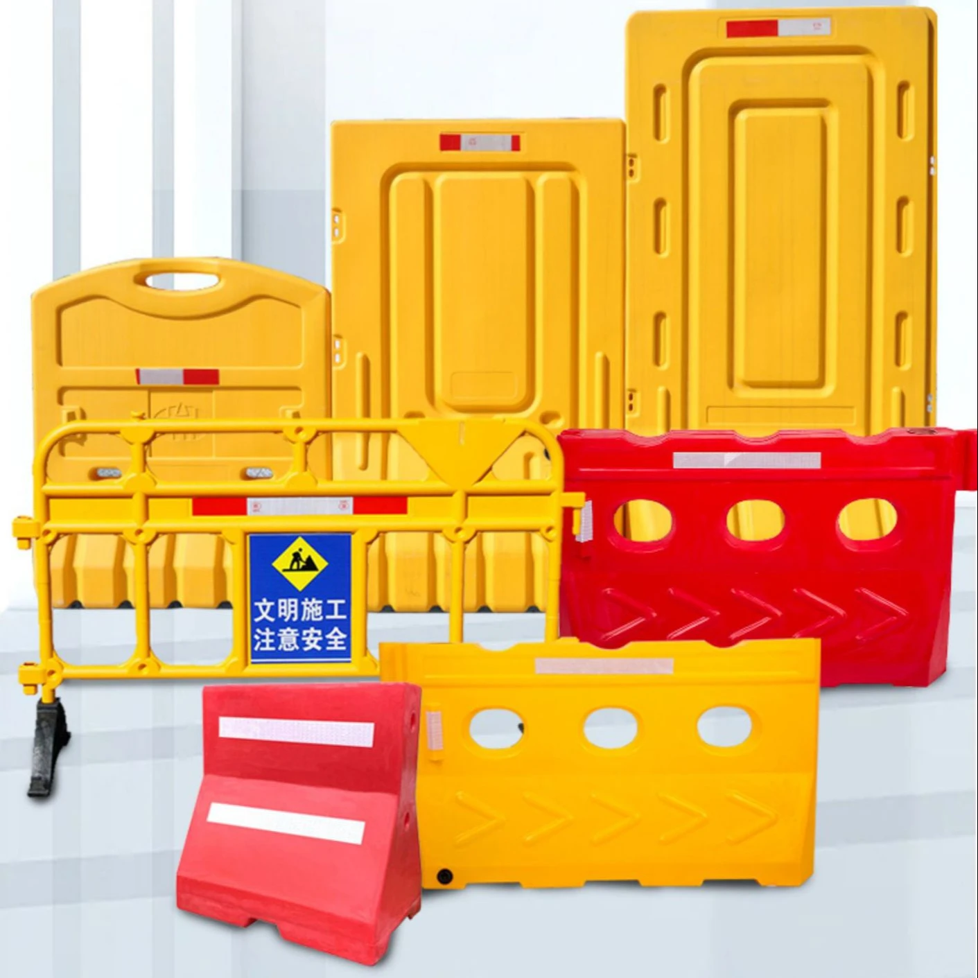 ИЗОЛЯЦИЯ БАРЬЕРА пластиковый синий и белый светоотражающий небольшой водяной лошадь столкновение дорожный забор