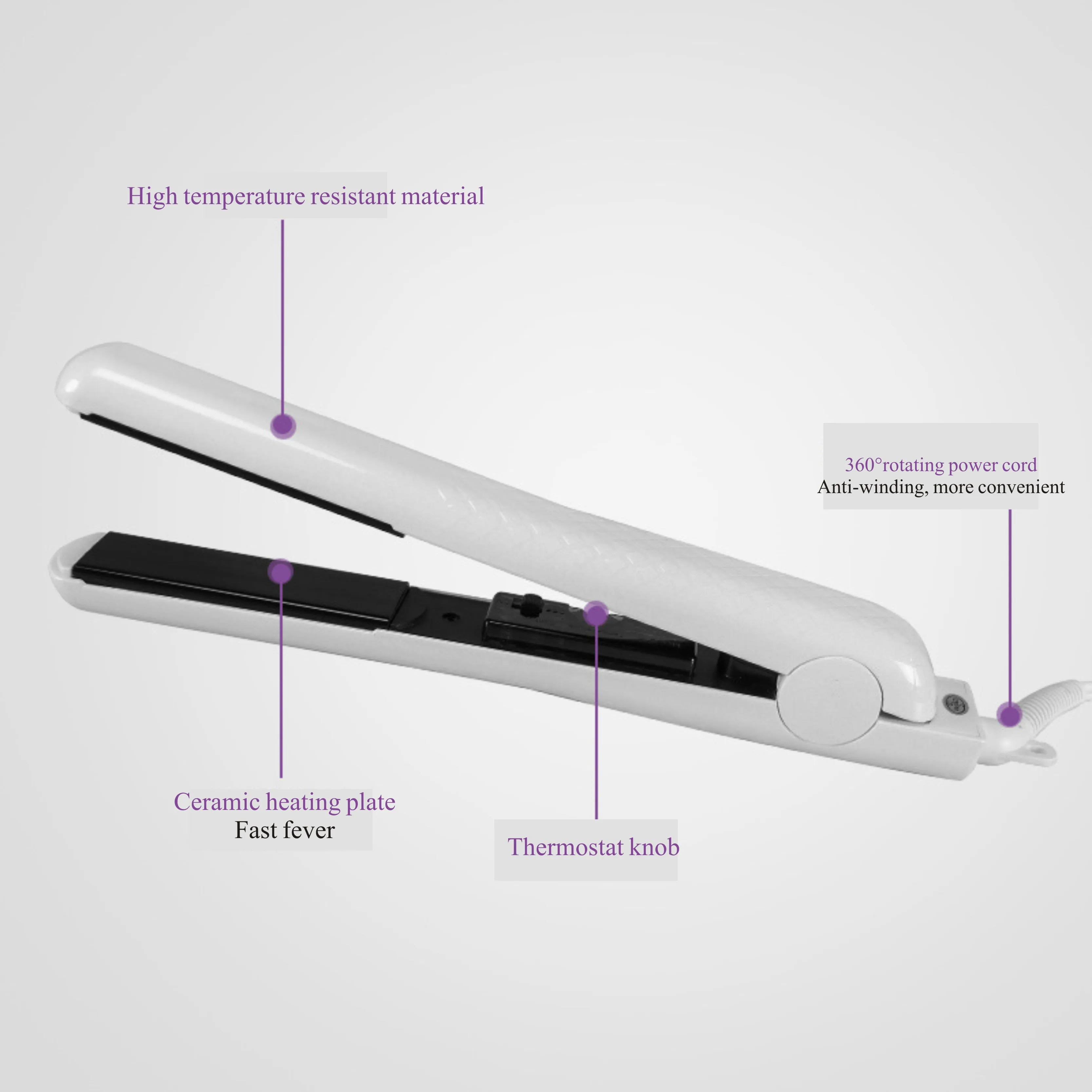 Ceramic Tourmaline Ionic Flat Iron Hair Straightener | Straightens & Curls with Adjustable Temp