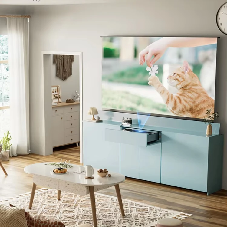 Modern Design Laser TV  Cabinet Wall Cabinet Home Furniture Luxury Wooden Living Room Tv Cabinet for 100 inch smart tv