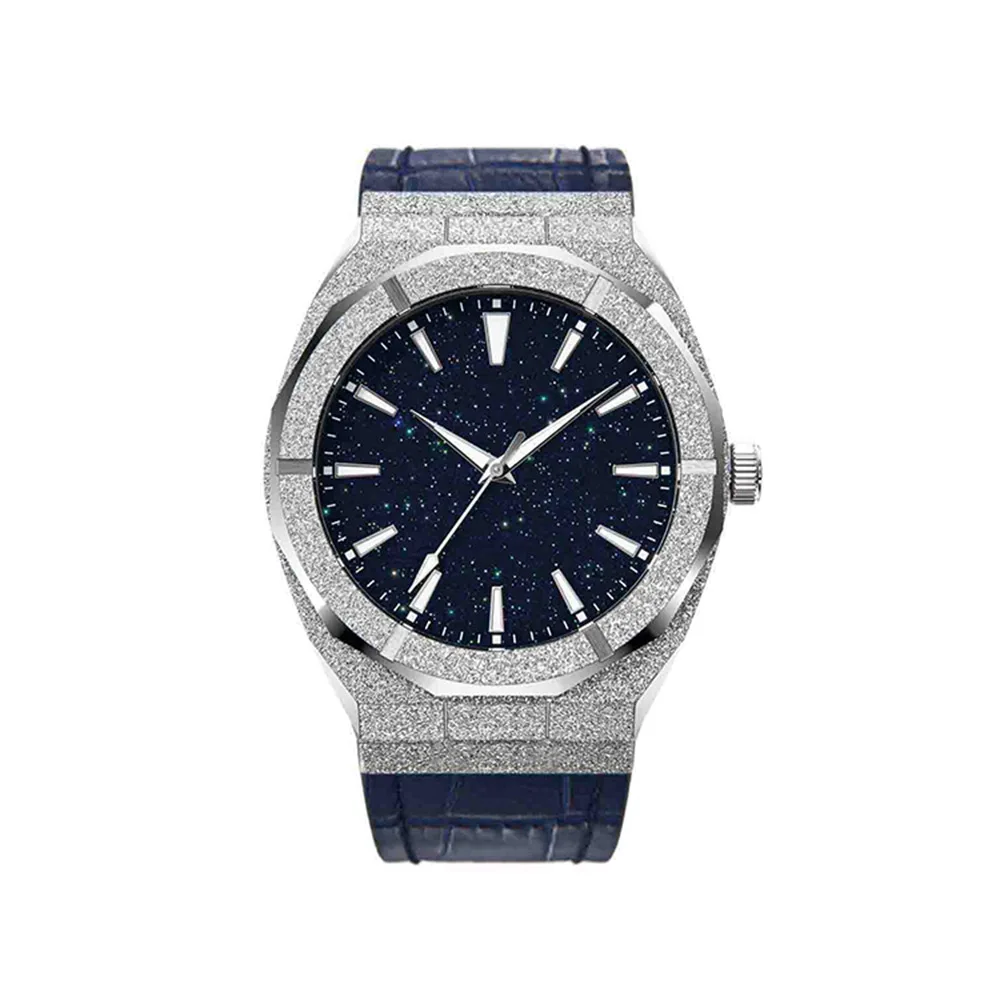 New 2024 Stainless Steel Watch Gold Steel Sand Watch Starry Sky Literal Watch For Men