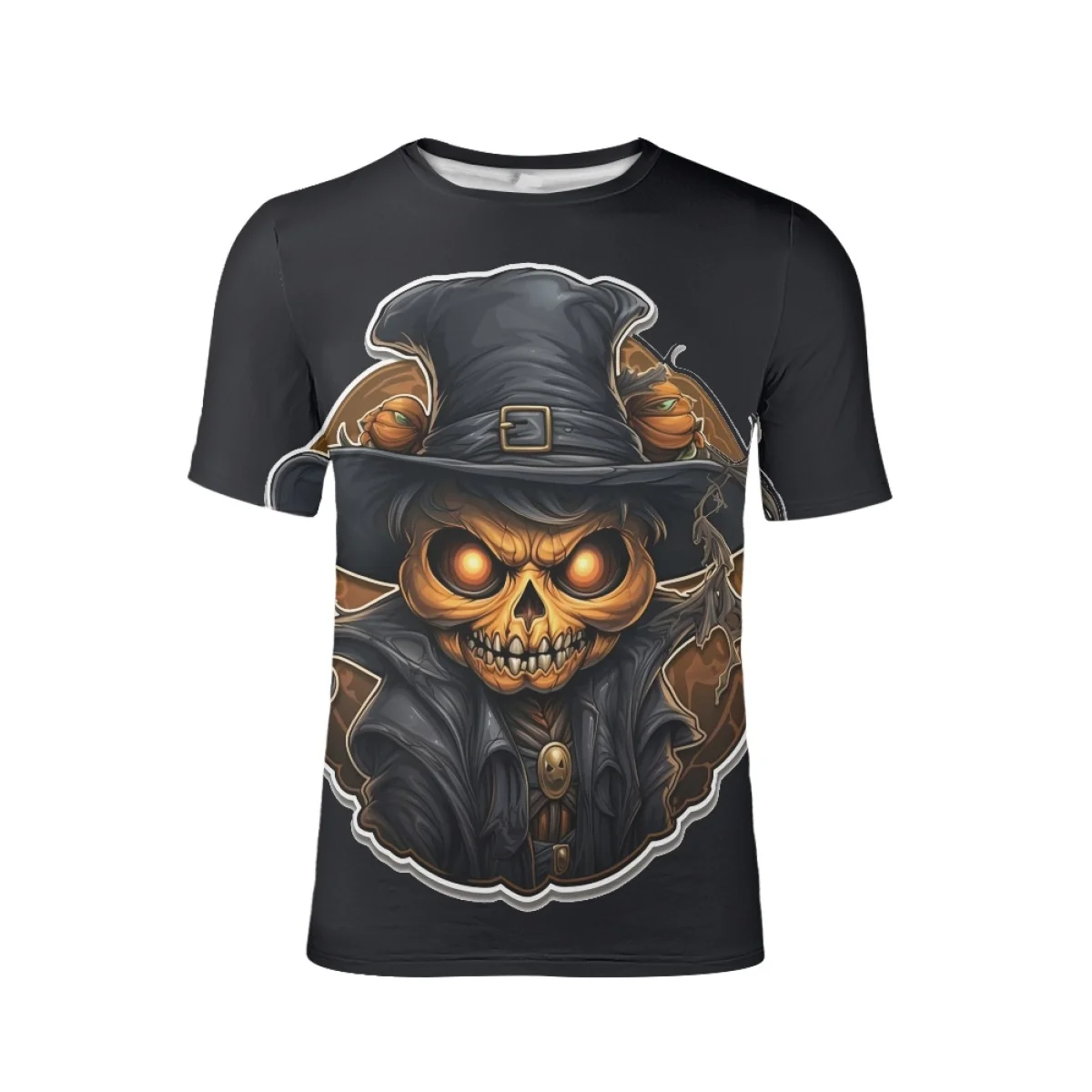 Happy Halloween Custom  Pattern Festival costume Scary Halloween Pumpkin Reggae style T-shirt samazon hot selling 2024