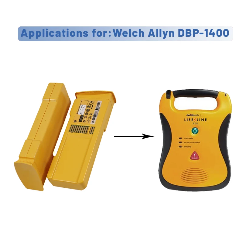 Replacement 15V 1400mAh Li Mn02 Battery Pack Medical Defibtech Lifeline Standard DBP-1400 Battery Pack
