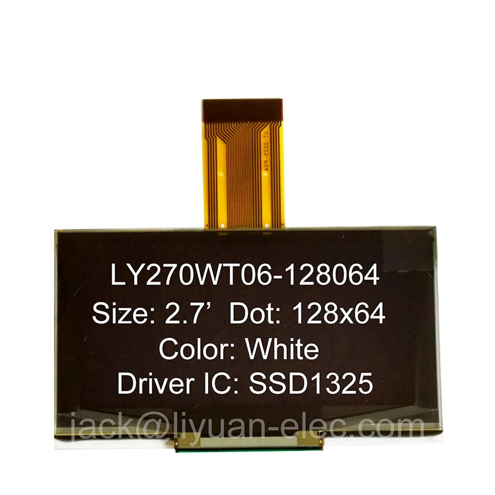 2.7 inch 128x64 SSD1325 LY270YT06 16 gray scale oled display panel