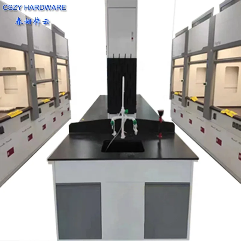 Best Quality & Low Price Steel Wood Physics High School Lab Furniture, Chemistry Laboratory Island Work Bench