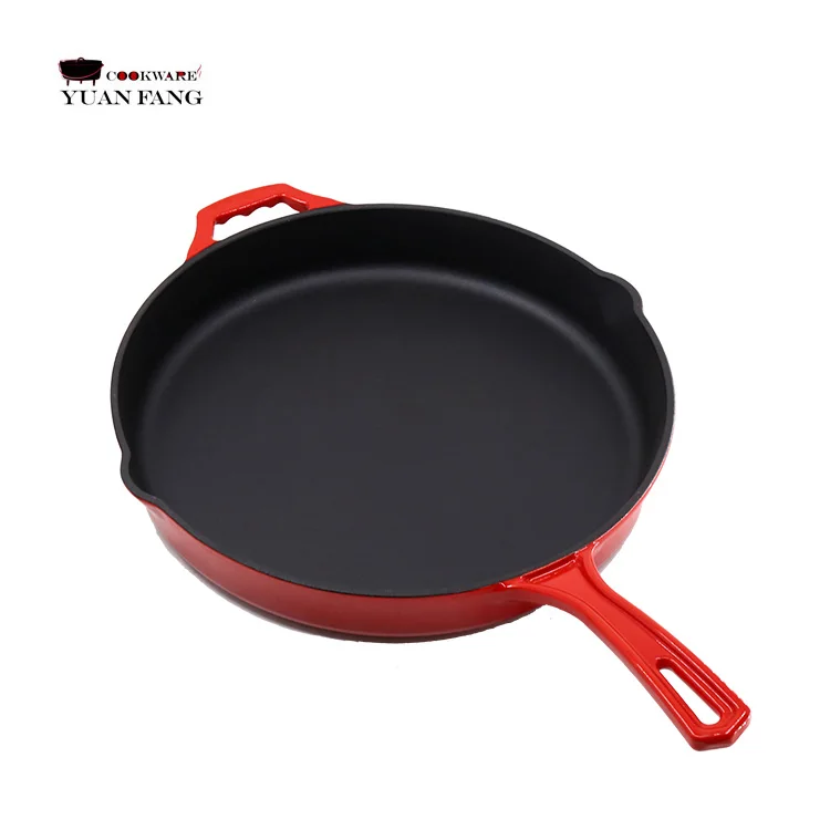 Factory Outlet Kitchen Accessories Custom Pots and Pans Cooking 8-Piece Enamel Cherry Red Cast Iron Cookware Sets
