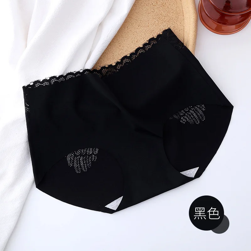 
Ice silk seamless cotton bottom crotch panties women lace hot style ladies underpants plus size women panties 