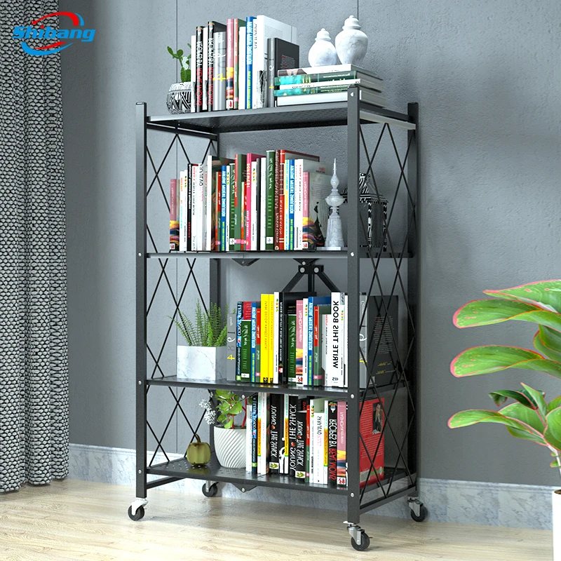 Munfactional Metal Shelving Portable Steel Foldable Kitchen Rack