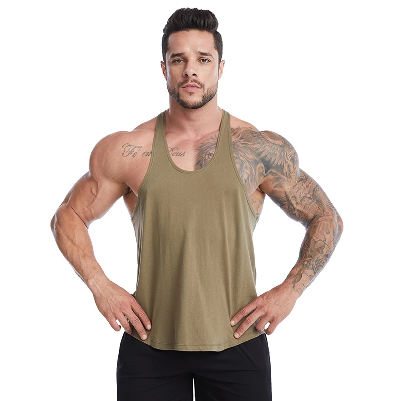 Professional factory custom logo 100% pure cotton lightweight breathable fitness gym men tank tops with great price