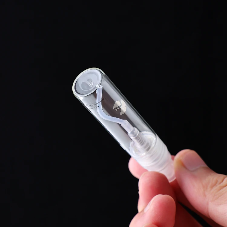 Custom logo print empty 3 ml 5 ml 10 ml clear mini atomizer mist vial sample test spray plastic perfume bottle