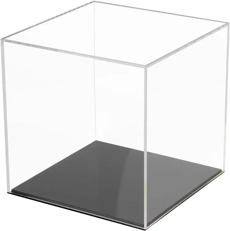 Factory custom clear acrylic cube display box for action figure toys collectibles and other balls, etc