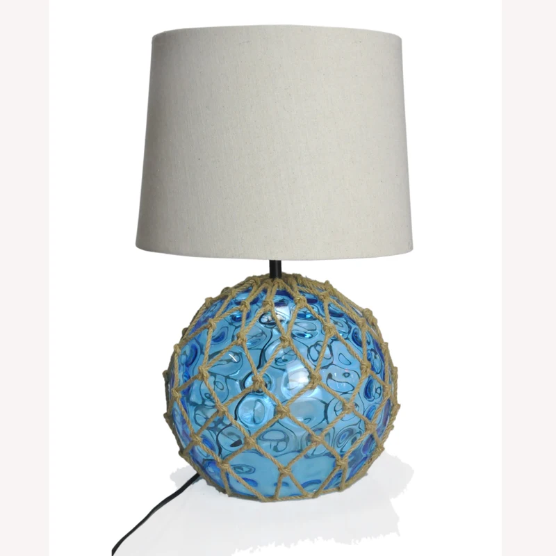 Home decor fashion  rope glass base linen shade desk lamp