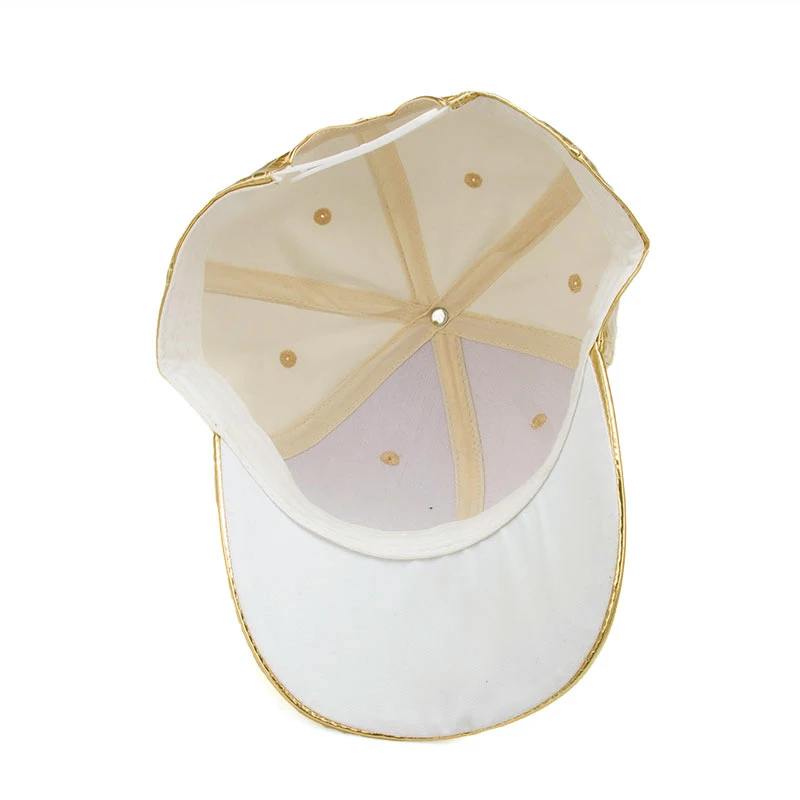 золотой цвет на заказ кожаные тефлоновой Ткани 6 панельная традиционная однотонная бейсбольная кепка
