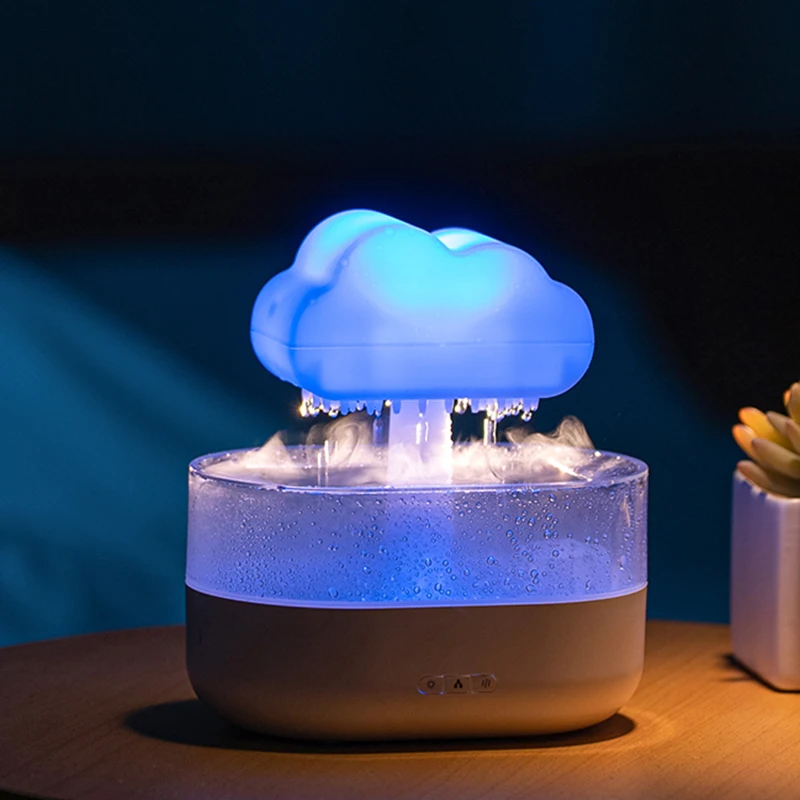 Raining Cloud 7 Colors Night Light Aroma Essential Oil Diffuser H2o Water Drip Rain Cloud Air Humidifier