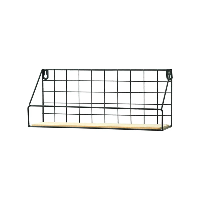 Newest Wall Mounted Grid Hanging Decor Wire Storage Shelf For Living Room Bedroom