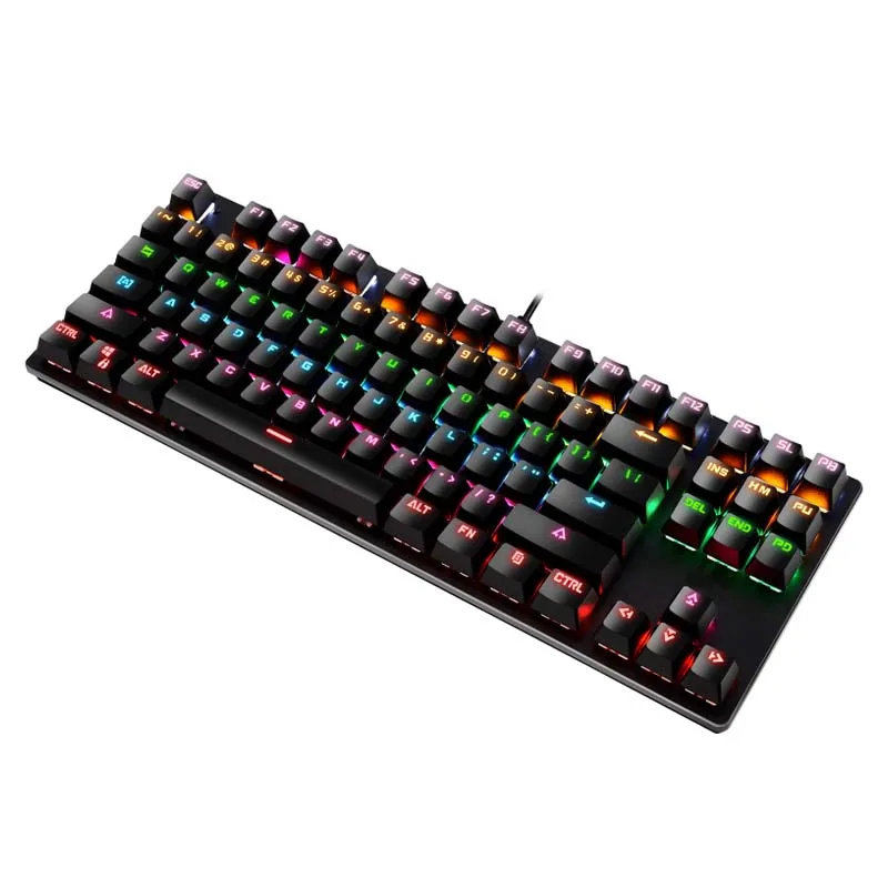 Черная Проводная игровая клавиатура JINMS K550 механическая с RGB подсветкой мини-клавиатура 87