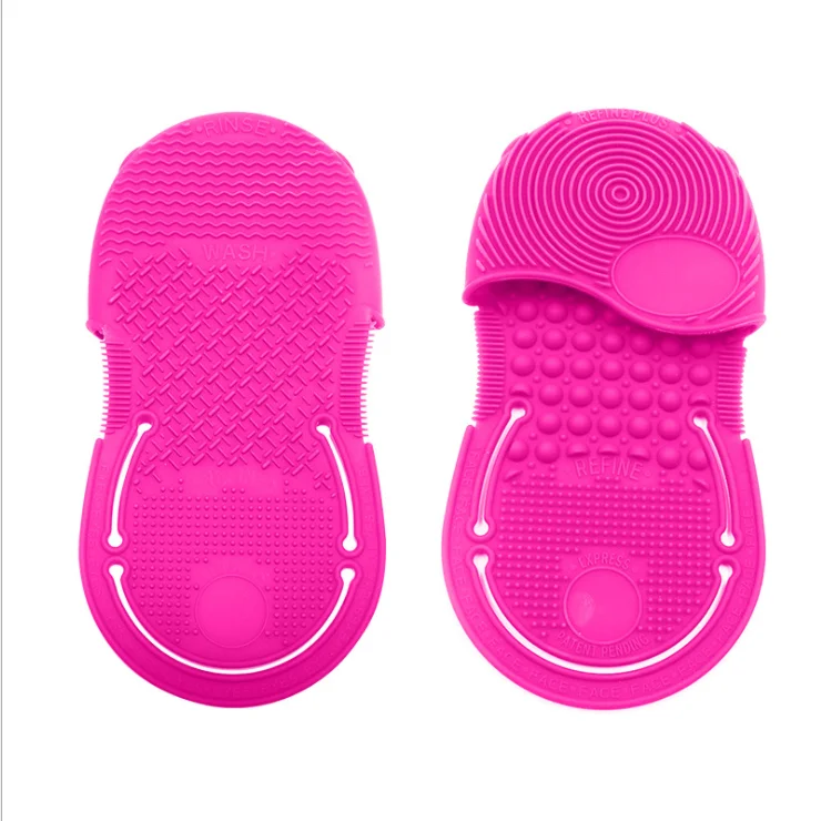  2021 new red silicone portable makeup brush cleaning pad custom wholesale private