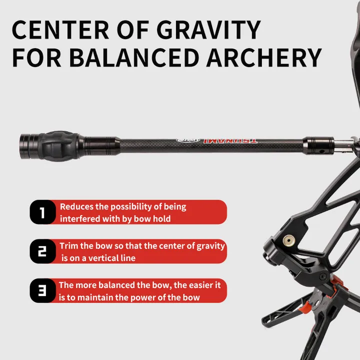 High Quality Portable Shooting Absorber Long Pole 8 Inch Hunting Archery  Compound Bow Stabilizer